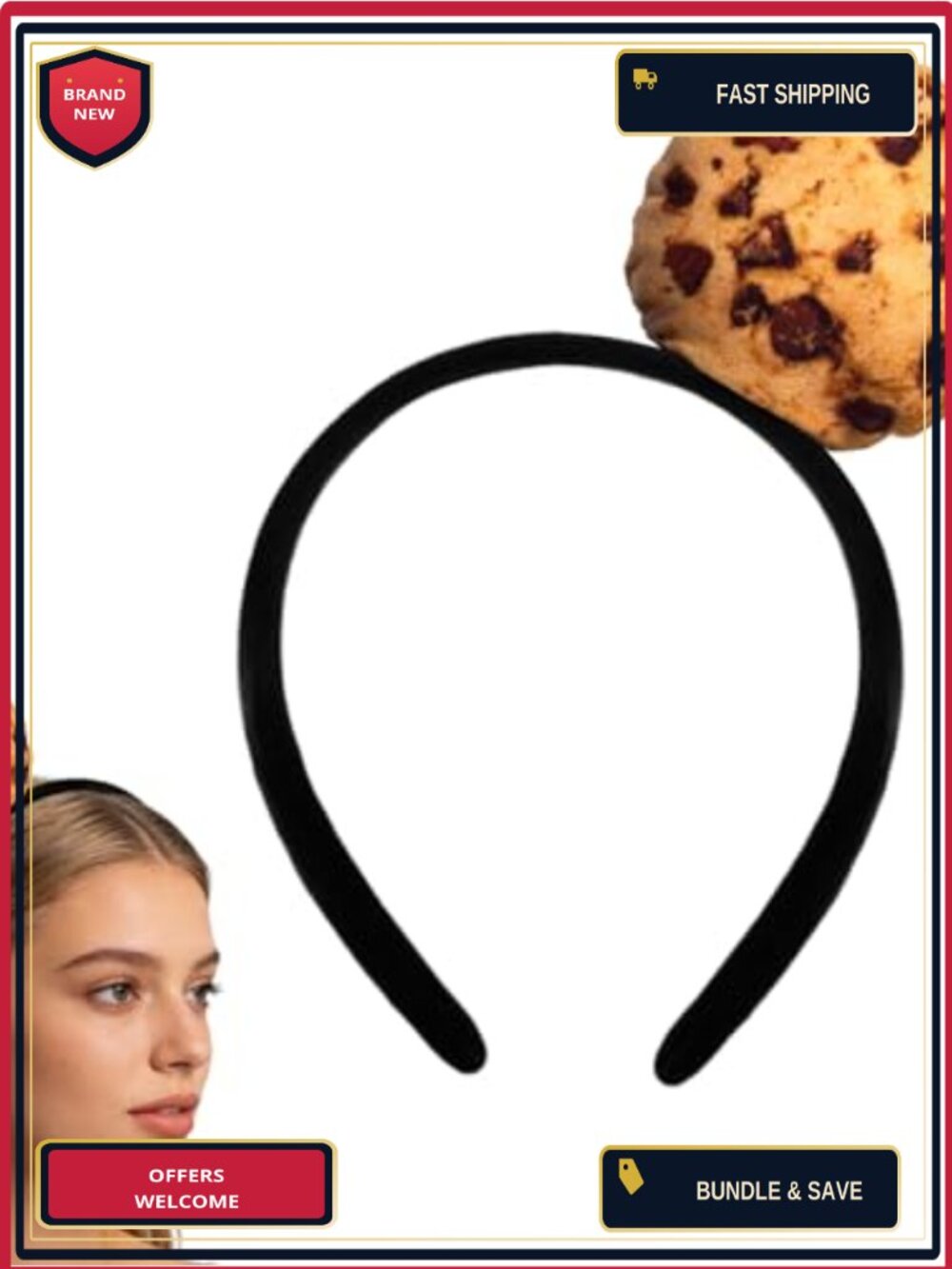 Plush Food & Cookie Headband for Women, Funny Costume Hair Accessory, One Size